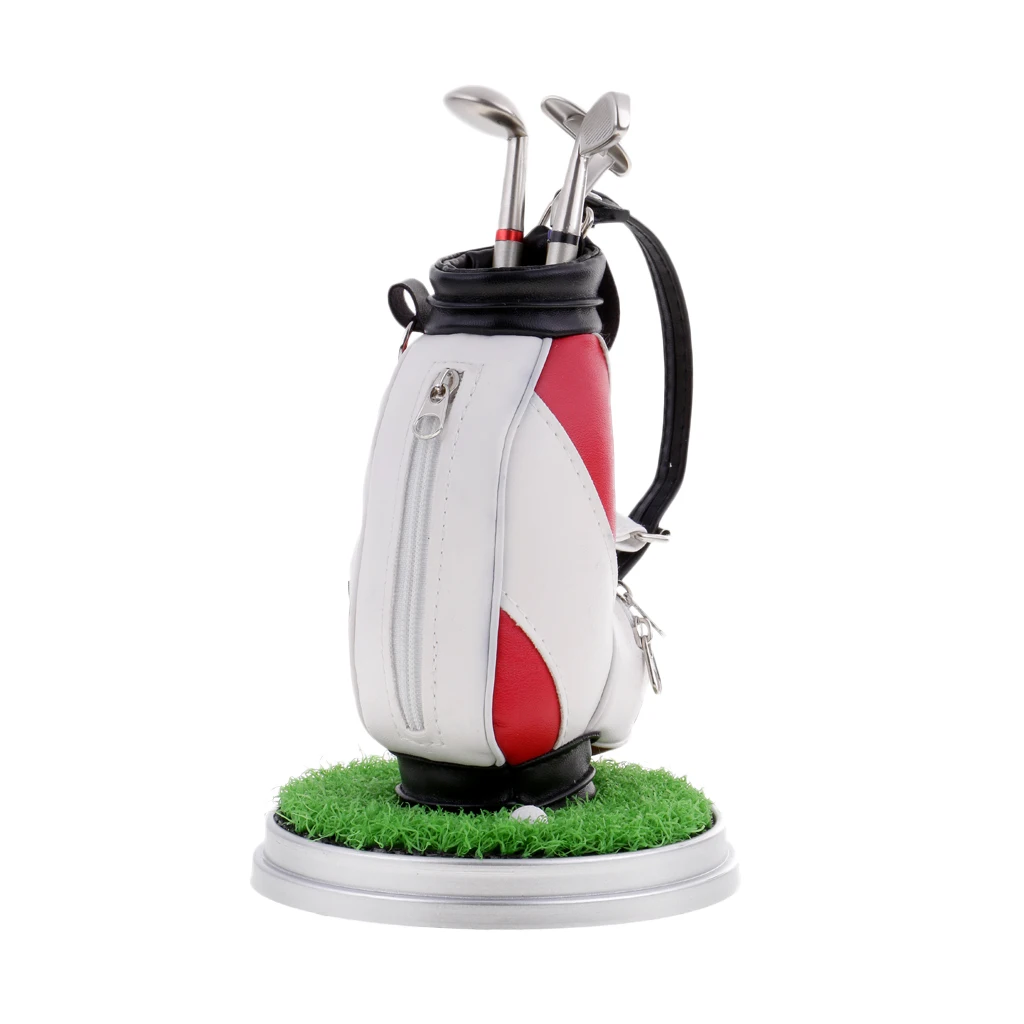

Golf Bag Pen Holder with Lawn Base & Golf Club Pens Decor Gift Random Color