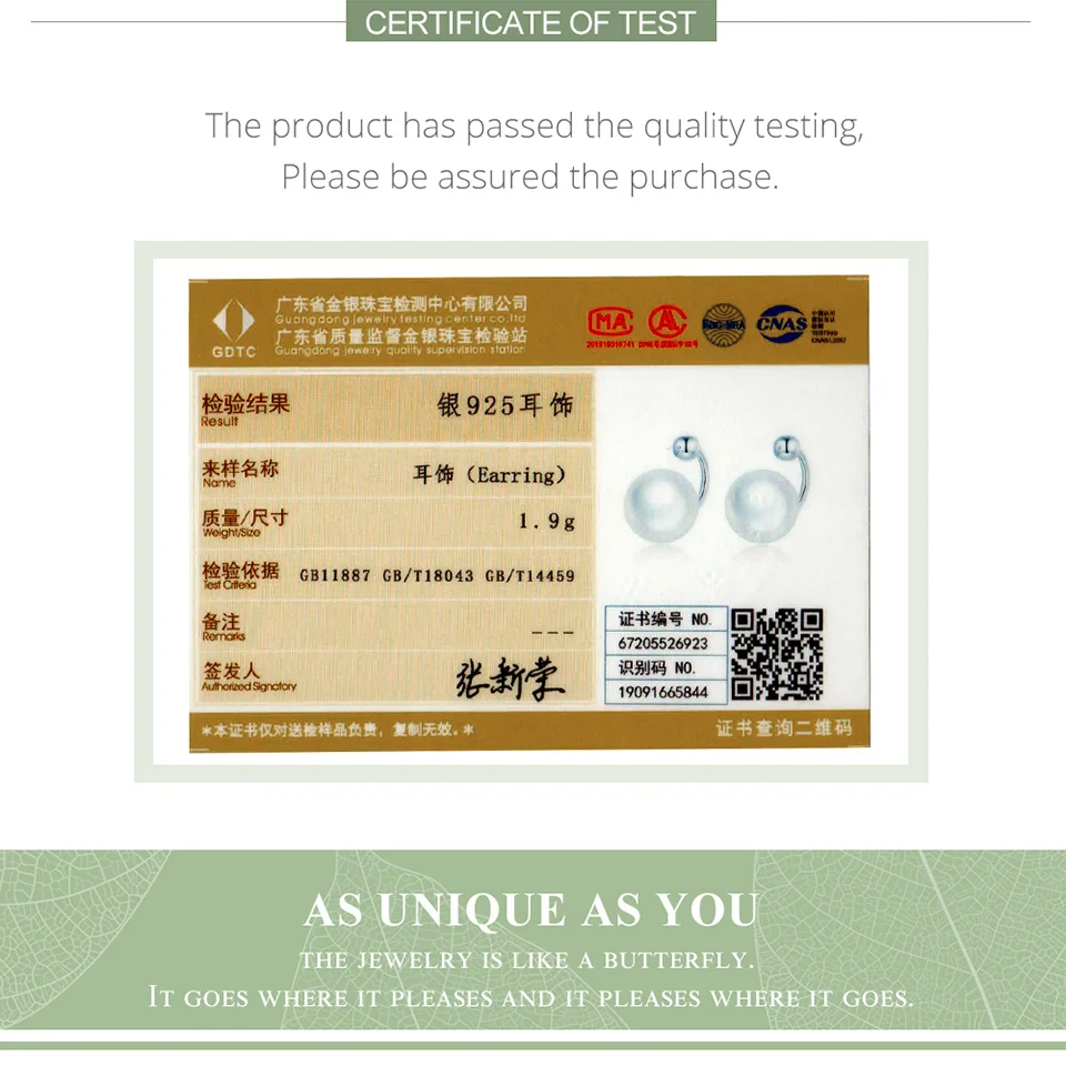 

VOROCO Authentic 925 Sterling Silver Simple Shell Beads Earrings Stud Earrings for Women Silver women silver Jewelry BNE438