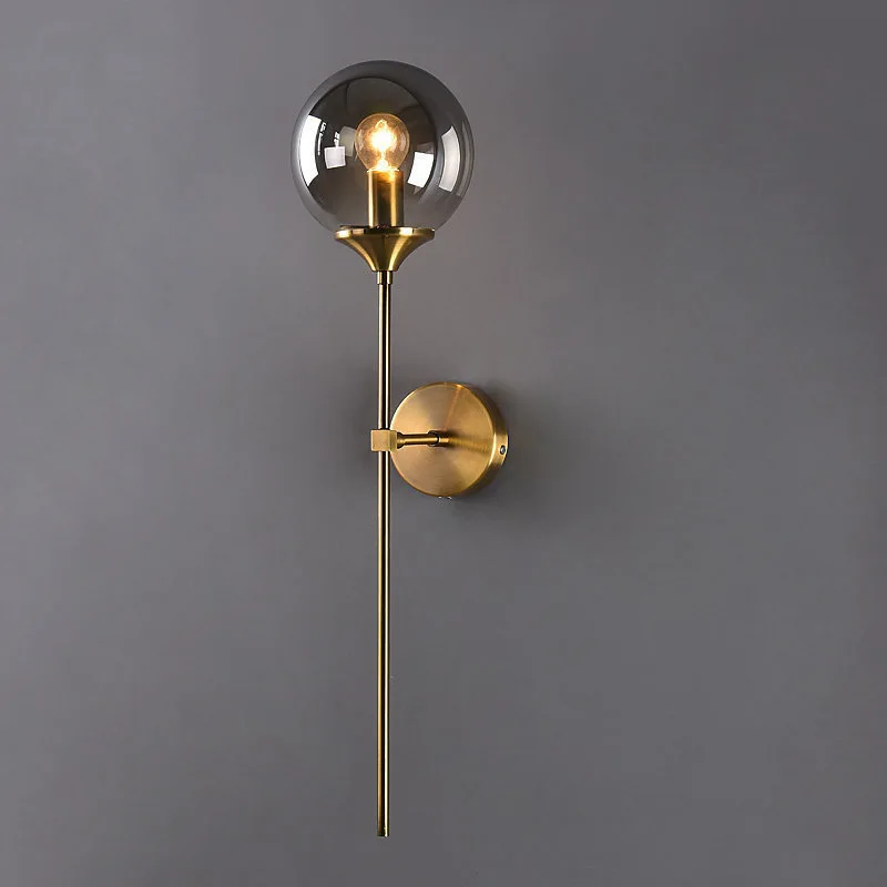 

Modern Glass Wall Lamp Creative Golden Sconces Round Nordic Lighting Fixture Home Bedside Living Room Kitchen Decoration Lights
