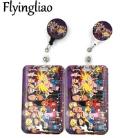 funny cartoon characters fashion women card holder lanyard colorful retractable badge reel nurse doctor student exhibition