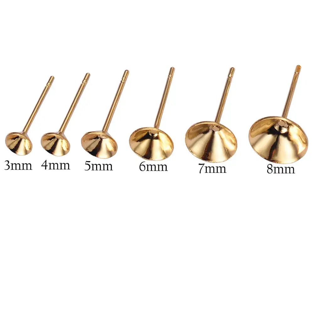 Основа для сережек гвоздиков из нержавеющей стали пустой штифт с подставкой