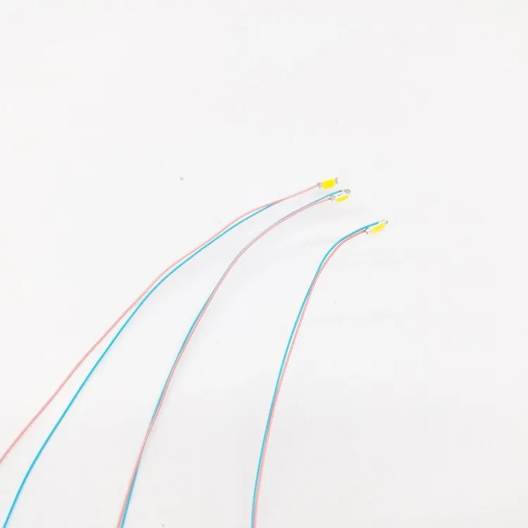 

1206Warm whiteLED modelo de tren HO N OO escala Pre-soldado micro litz cable LED conduce los cables