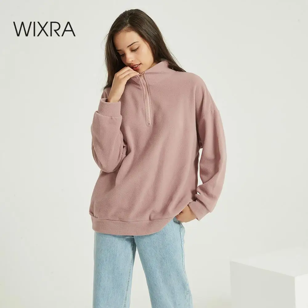 Wixra женские повседневные флисовые толстовки одноцветные теплые на молнии с