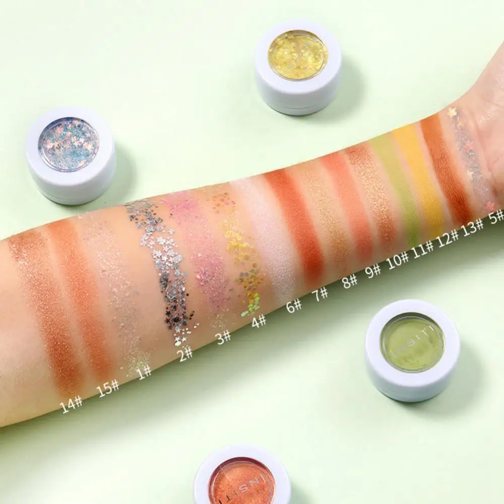 Одиночные светящиеся тени для век осветляющие цвет кожи перламутровые