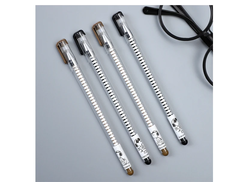 12pcs/set Cute cartoon Gel Pen 0.35mm Black Ink Neutral Pen Kawaii Korean Stationery for student writing bullet journal supplies