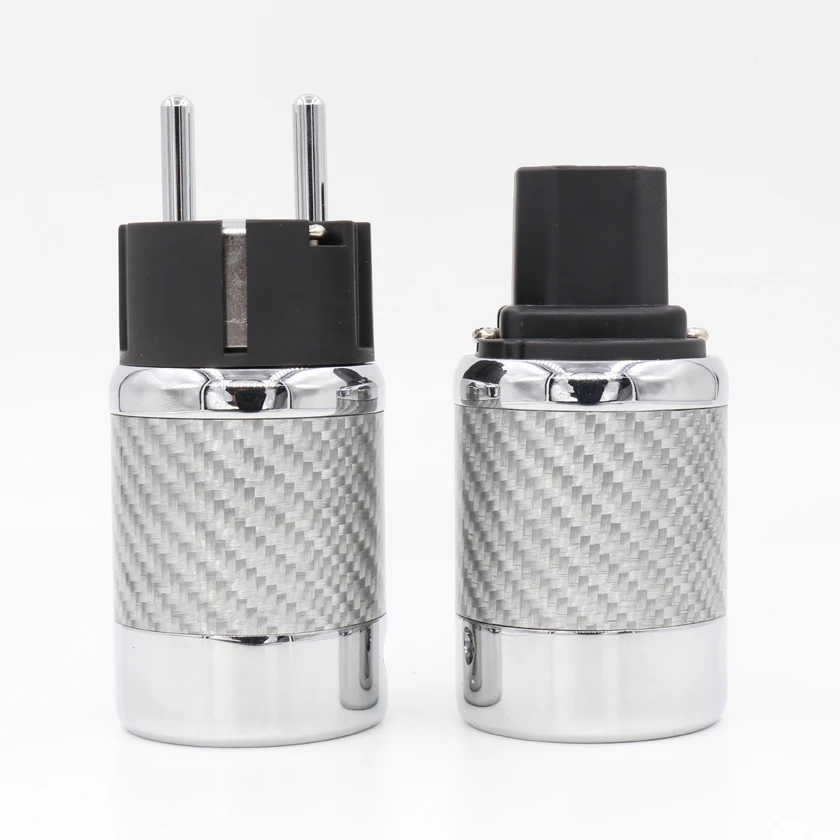 

WCF4ER пара Hi-end HIFI углеродное волокно с родиевым покрытием европейская вилка, hifi IEC Женский Разъем