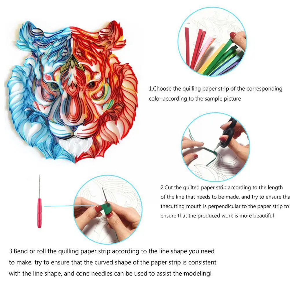 Diy дракон феникс Тигр лошадь волк КИТ катышки 3d Ручная работа бумажный комплект