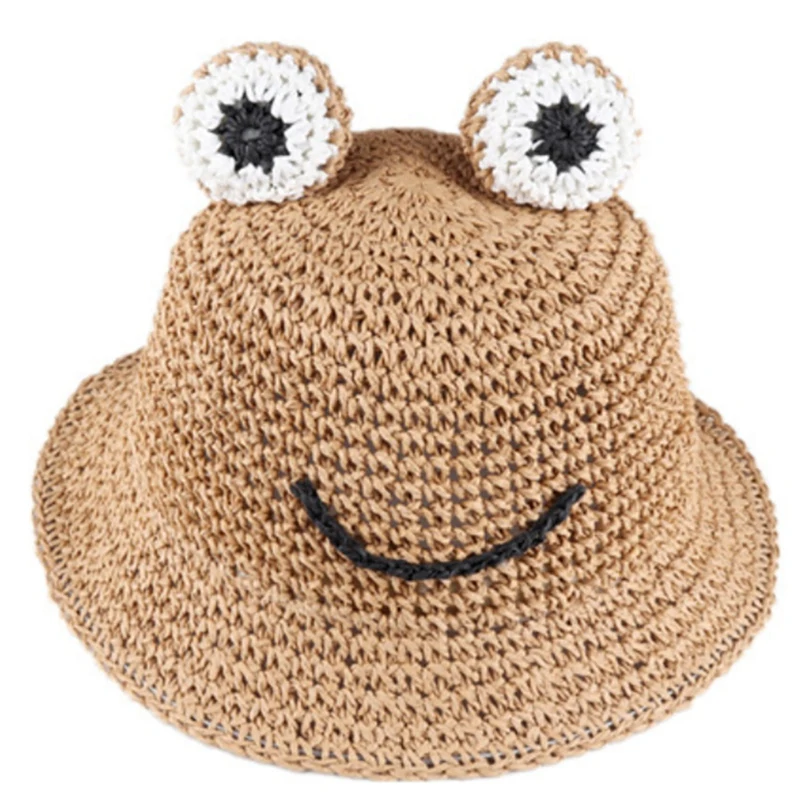 

Children's Frog Straw Hat Outing Handmade Fisherman Hat