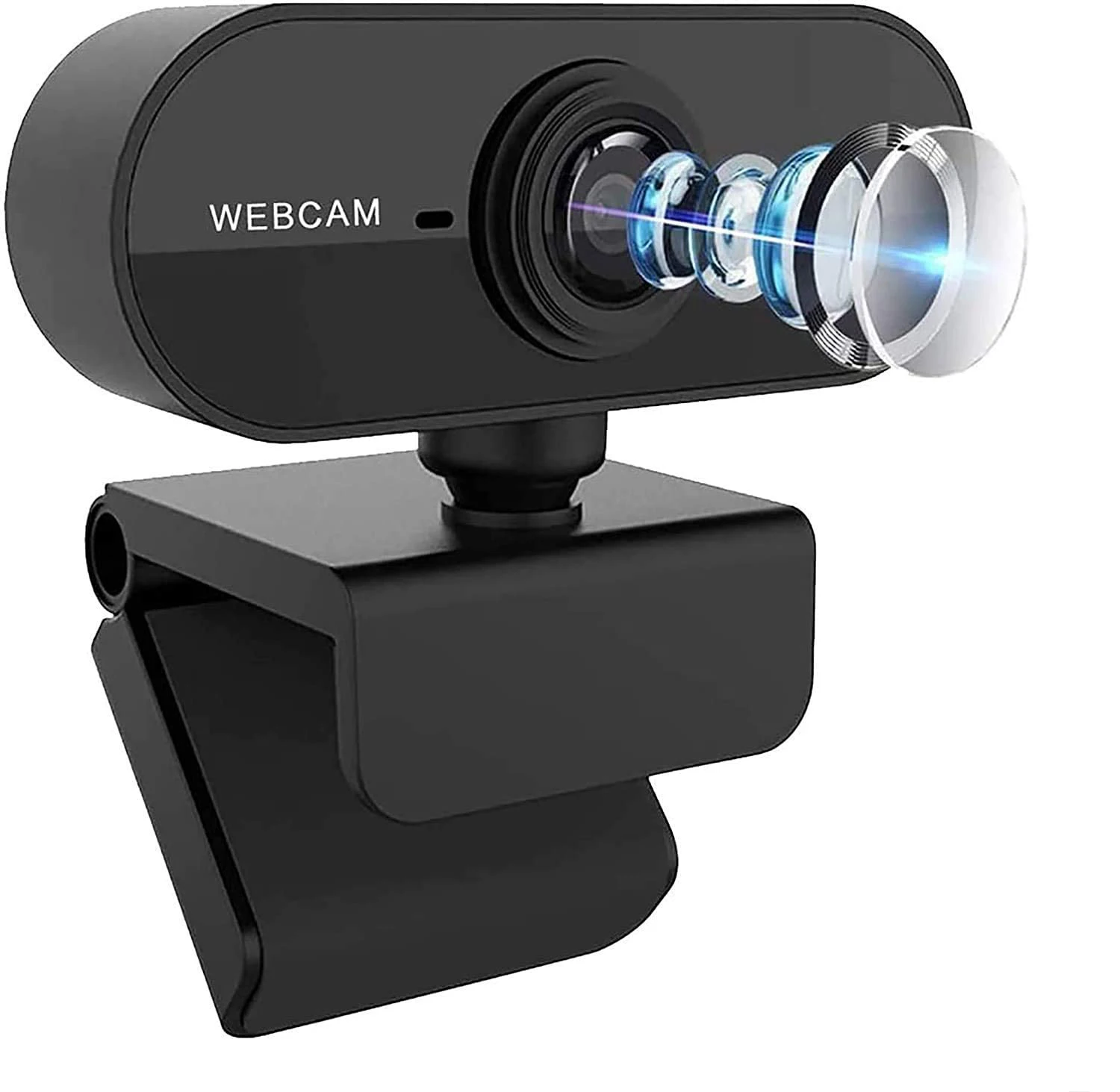 

1080P Web Camera, HD Webcam with Microphone & Privacy Cover, Plug and Play USB Camera for Skype/Video Calling/Conferencing