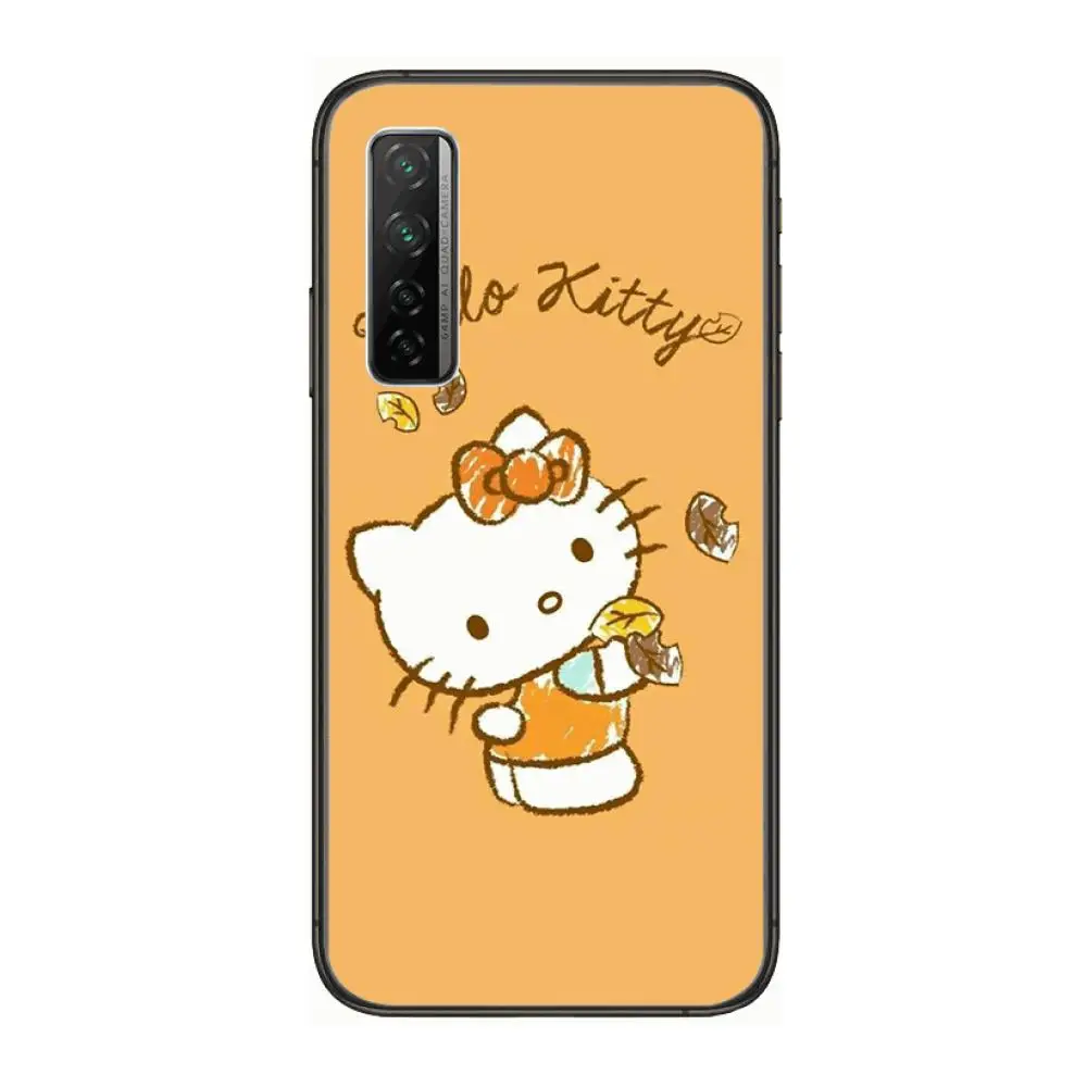 

Cute cartoon cat hello ketty Pet cat Phone Case For Huawei Nova 2 3 4 5 6 7 8 SE i E Pro Lite Black Etui Coque Painting Hoesjes