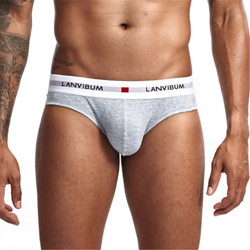 LM619 gray Бренд ORLVS, сексуальное мужское нижнее белье, боксеры, Cuecas, пэтчворк, одноцветные, для геев, нижнее белье, calzoncillos hombre, слипы, мужские шорты - Цвет: LM619 gray