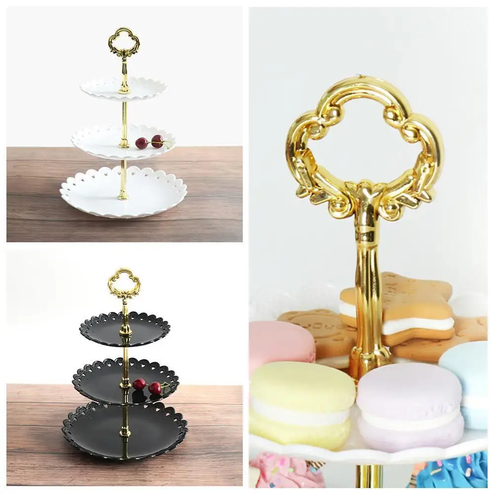 

1x Three-Layer Dessert Tray Rack Cake Stand 31cm Wedding Plastic Tableware Cake Party Tray Display New Rack Tray Tools Dess P4F8