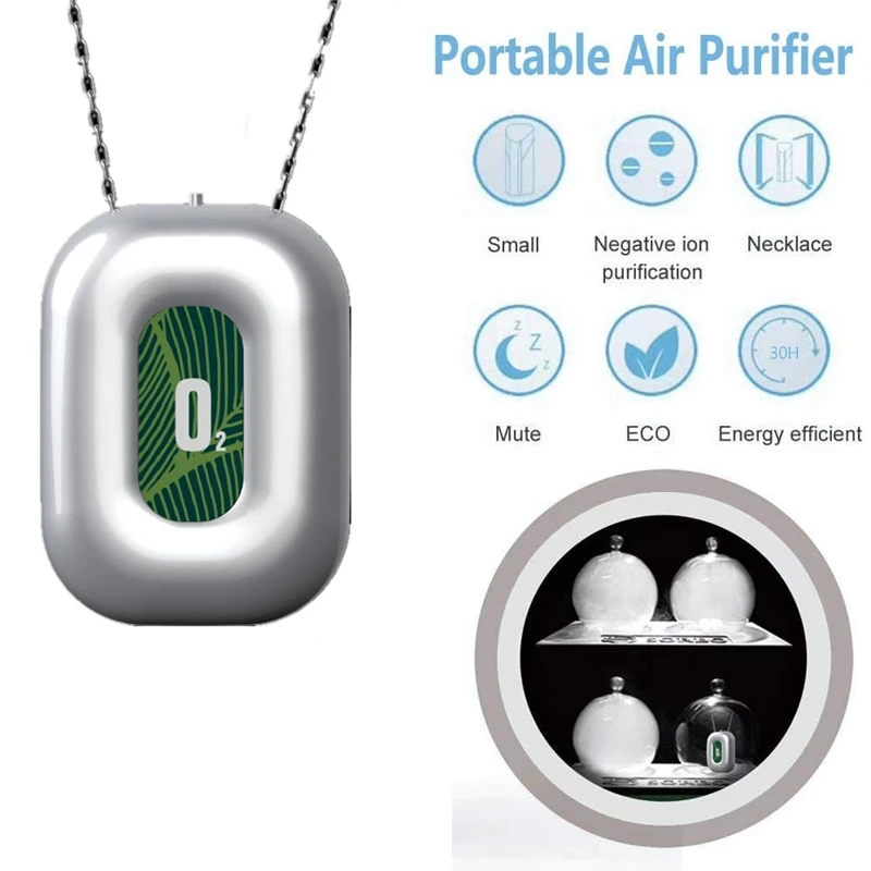 

Personal Wearable Air Purifier Necklace Mini Portable Air Freshner Ionizer Negative Ion Generator for Travel