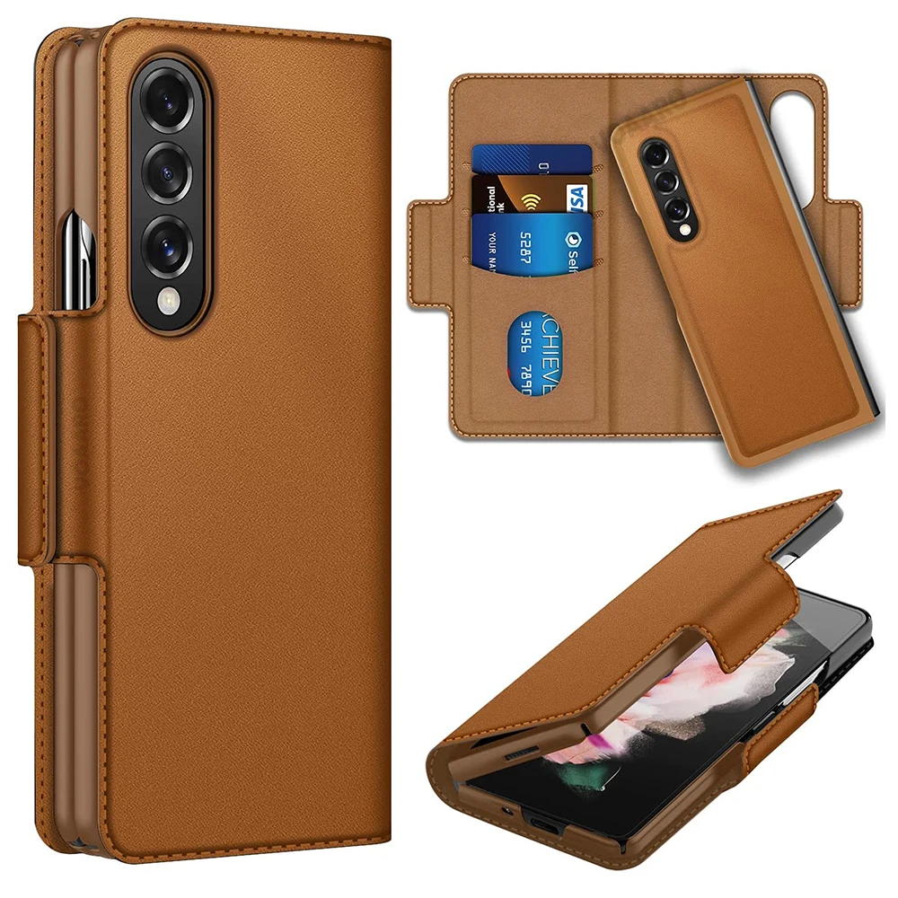 

For Samsung Galaxy Z Fold 3 Flip Wallet Leather Case for Galaxy Z Fold 3 5G Magnetic Split Case with Card Slot Full Phone Cover