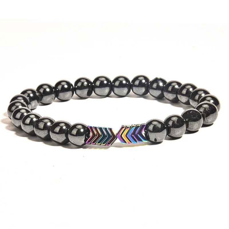 

Fashion Magnetic Black Gallstone Slimming Bracelet for Women Men Geometry Herapy Health Care Beaded Bracelet Jewelry Gifts