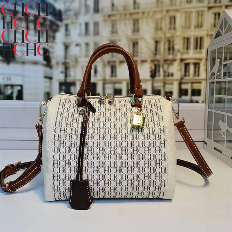 

CHCH HCHC 100% Genuine Leather Women Casual Top-handle Boston Bag Luxury Brand Designer Purses and Handbags Casual Shopping Tote