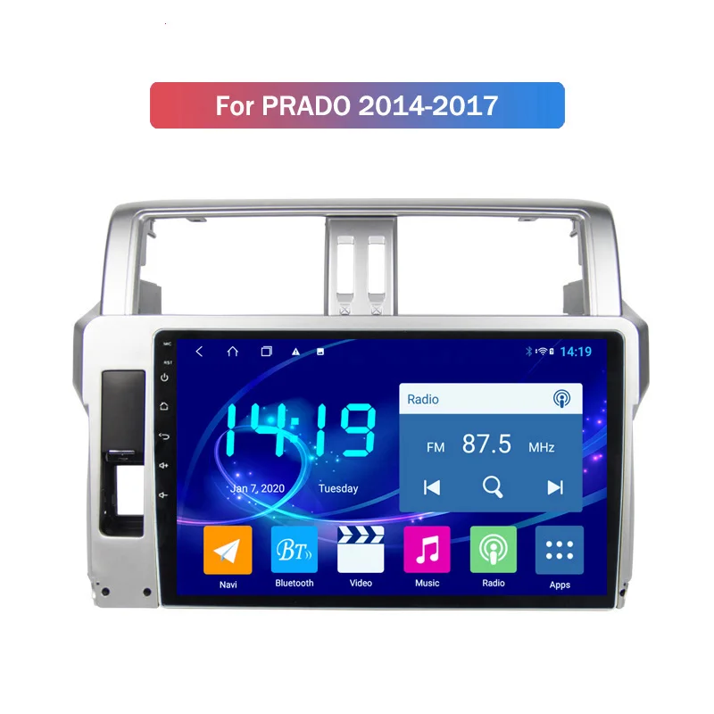 

Автомобильный радиоприемник IPS 4G + 64G Android 10 Автомобильный GPS-навигатор для Toyota Prado 2014-2017 поддержка стерео аудио радио 4G DSP CARPLAY
