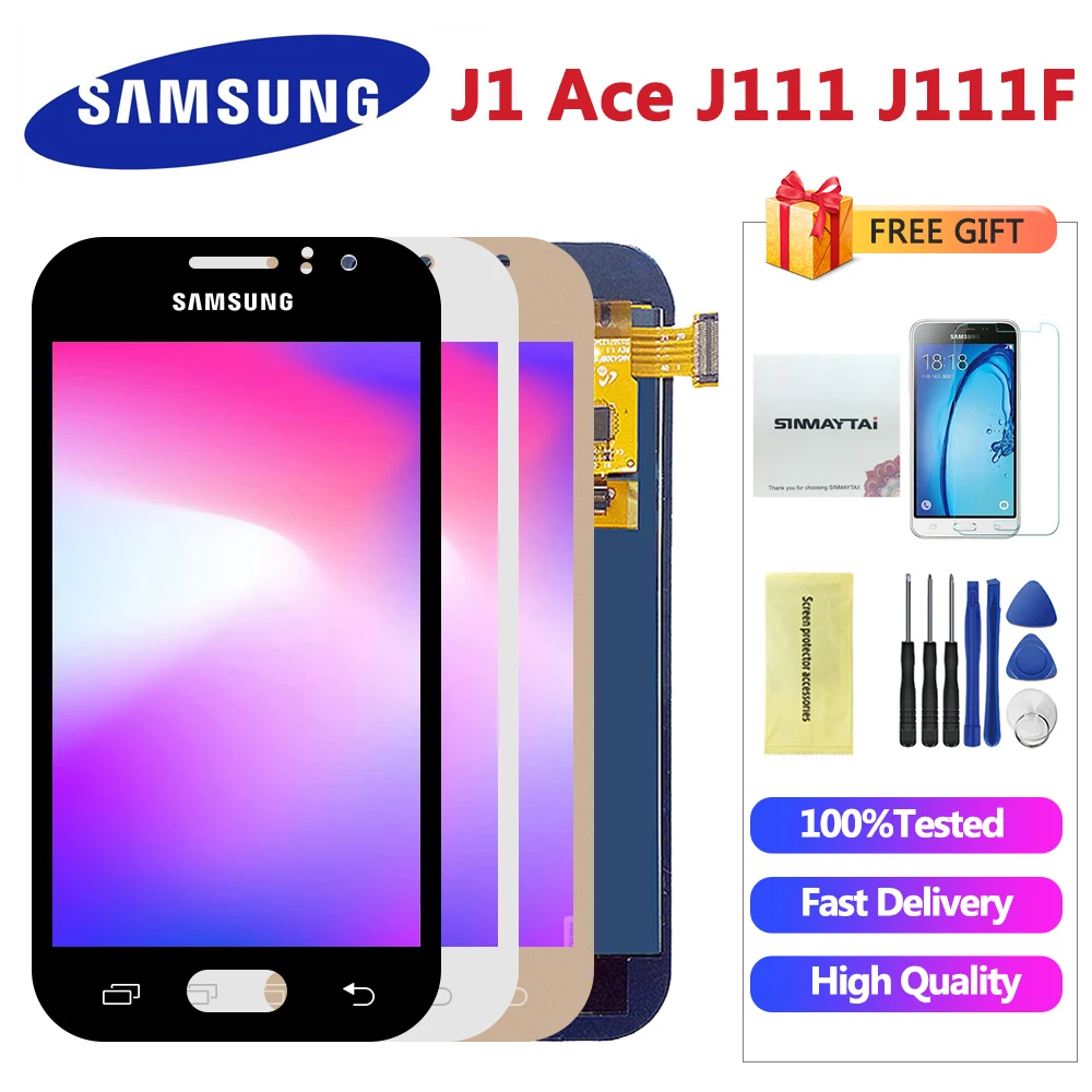 4,3 ''J111 ЖК-дисплей для samsung Galaxy J1 Ace J111 J111F J111M J111FN ЖК-дисплей сенсорный дигитайзер сенсор сборка бесплатные инструменты