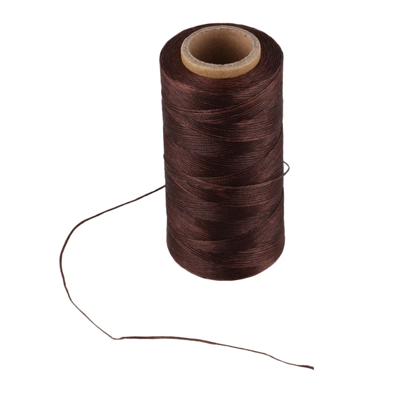 2Pcs 260M 150D 1MM Leather Sewing Waxed Wax Thread Hand Needle Cord Craft DIY New Light Brown &amp Dark |