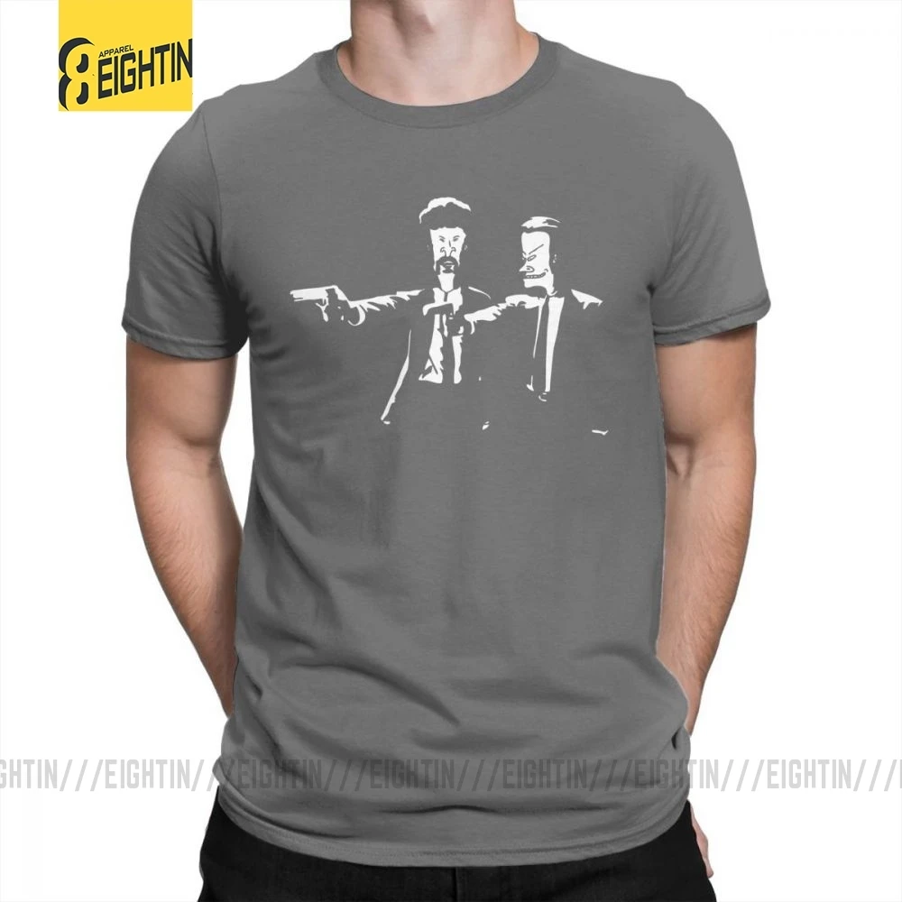 Beavis And Butthead, футболки, классические, подходят, футболки, круглый вырез, короткий рукав, высокое качество, мужская, чистый хлопок, футболка размера плюс - Цвет: Темно-серый