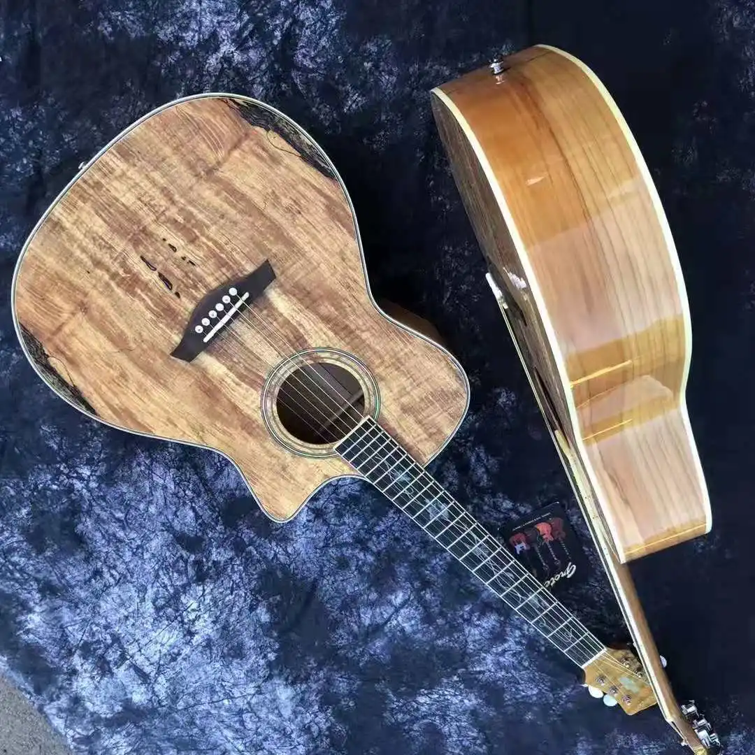 

OEM Map Pattern 40 Inch Ivy Inlaid Wooden Guitar