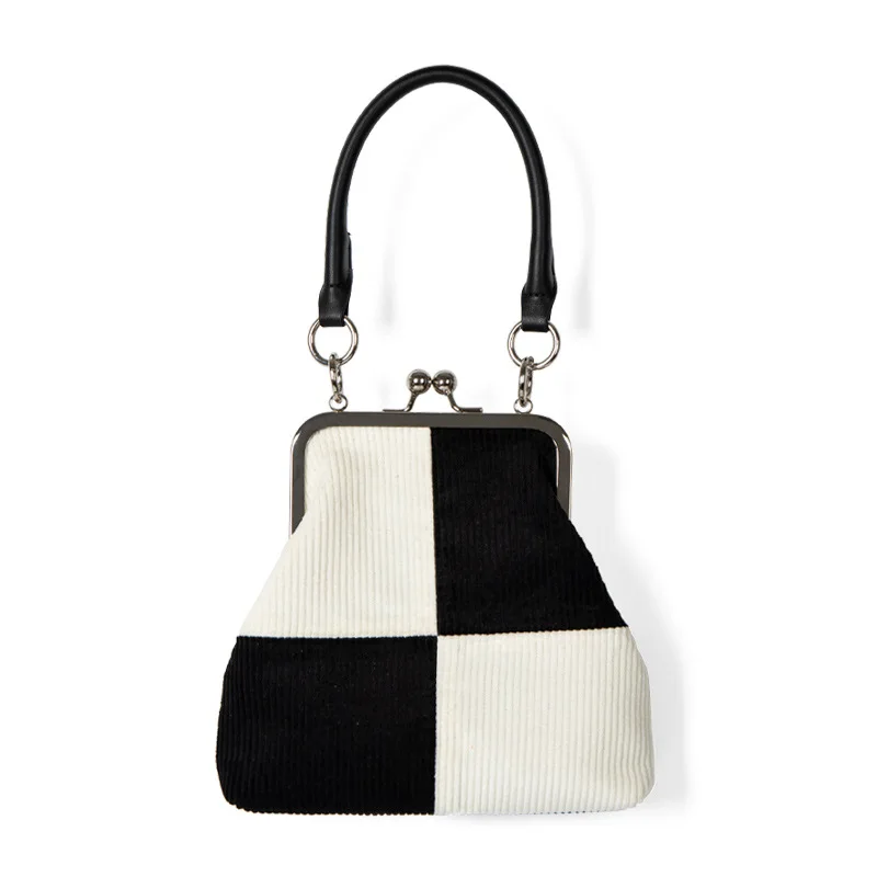 

Knitted Corduroy Check Handbag Ins Style New Handbag For Women Simple JT230054