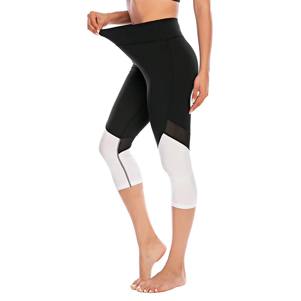 

Thunshion 2020 EU Style New Product Yoga Pants Contrast Color Buttocks Leisure Milk Silk Women Sports Trousers Moisture wicking