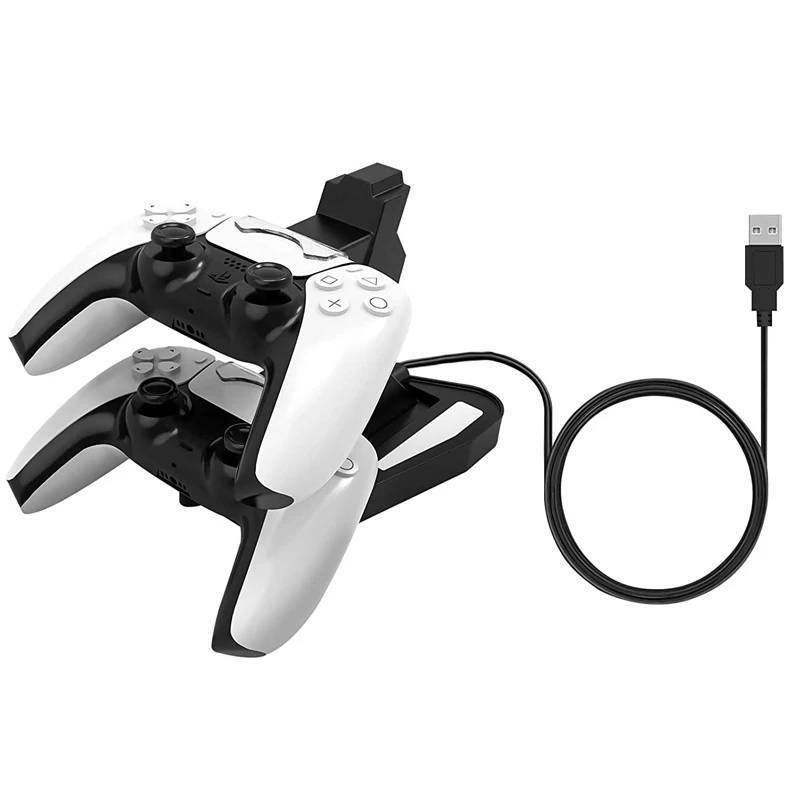 

PS5 Controller Charger Double USB Fast Charging Docking Station Stand & LED Indicator for PS 5 Controllers