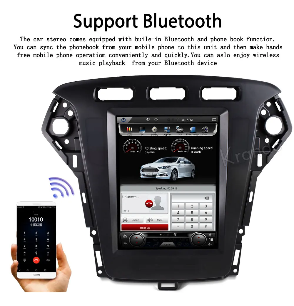 Krando Android 8,1 10," Tesla вертикальный экран для FORD Mondeo 2011-2013 Автомобильная Радио Навигация dvd развлекательная система плеер