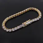 Высококачественная латунная цепочка из фианита aaa, Золотая цепь для тенниса, браслеты серебряного цвета в стиле хип-хоп, сверкающие Мужские Подарочные ювелирные изделия в виде рэпера