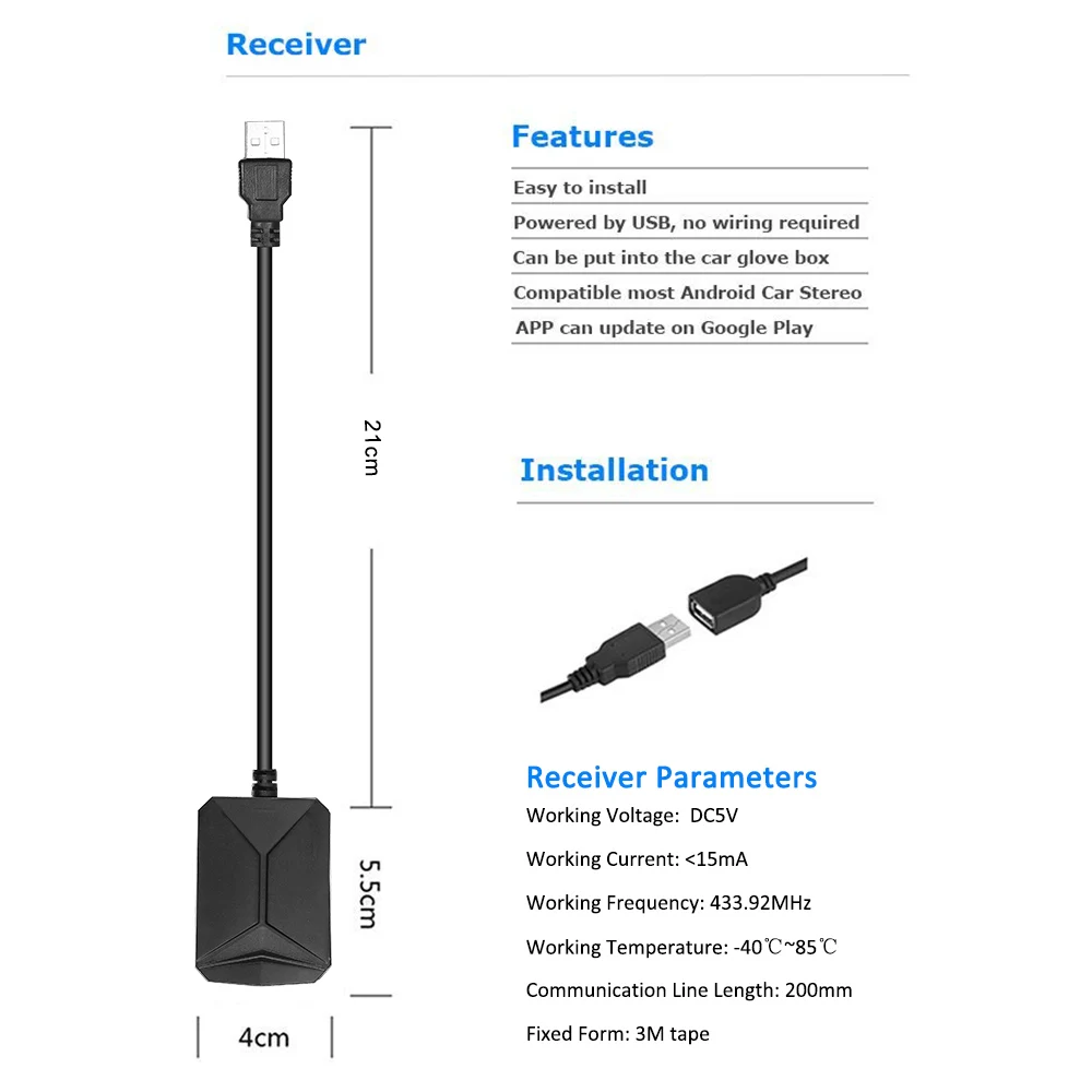 Tire Pressure Monitoring System USB TPMS For Android Navigation 4 External Sensor Real-time Display Tires Temperature | Инструменты