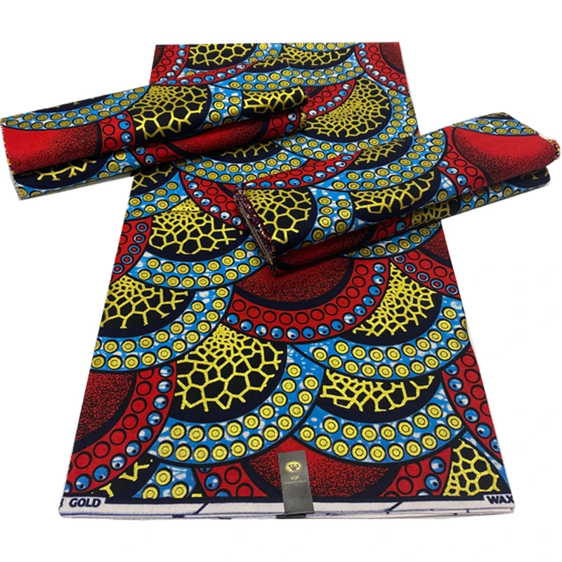 

Новейшие африканские ткани с золотым воском 6 ярдов/шт., высококачественные африканские Вощеные 100% хлопчатобумажные ткани для одежды