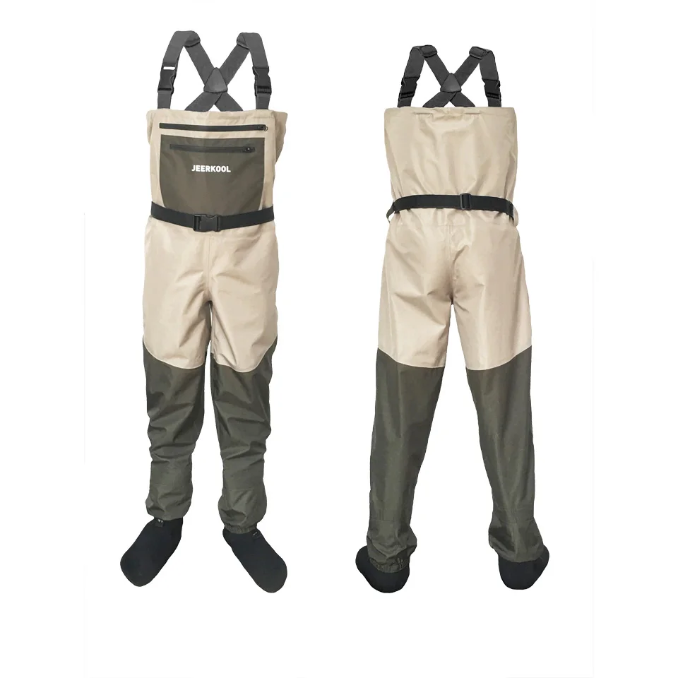 

Fly Fishing Waders Hunting Waterproof Wading Pants Waist Chest Clothes Overalls Fishing Suit with Neoprene Boots 3 Layer
