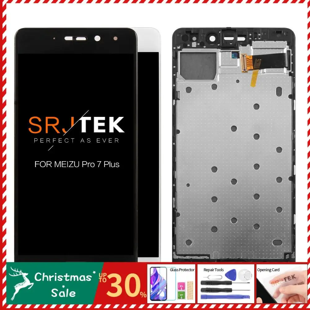 5,7 ''2560x1440 супер AMOLED lcd для MEIZU Pro 7 Plus дисплей сенсорный экран Pro7 Plus дигитайзер с рамкой запасные части