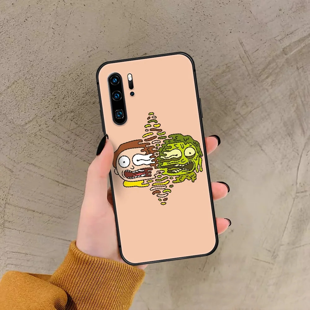 

Cartoon Ricks Or Morty Phone Case For Huawei P Mate Smart 10 20 30 40 Lite Z 2019 Pro black Back Silicone Cell Trend Etui Luxury