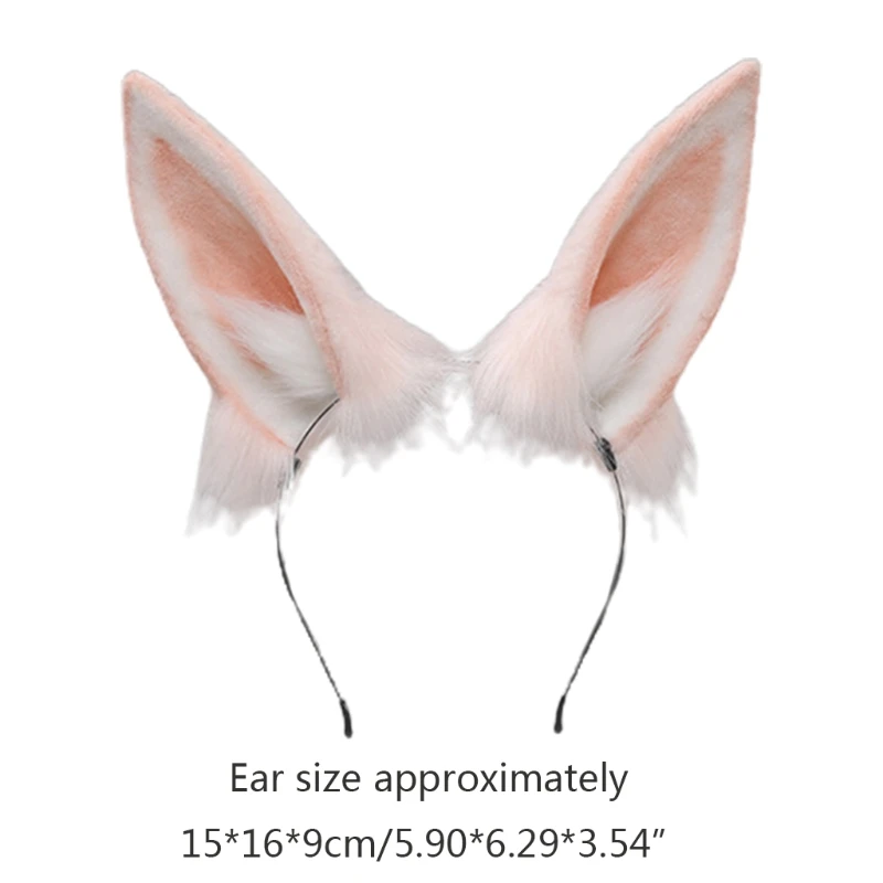 Lolita Headbands Furry Rabbit Cat Ears Headwear Kawaii Bunny Hair Hoop for Halloween Cosplay Headpiece Party Supplies images - 6