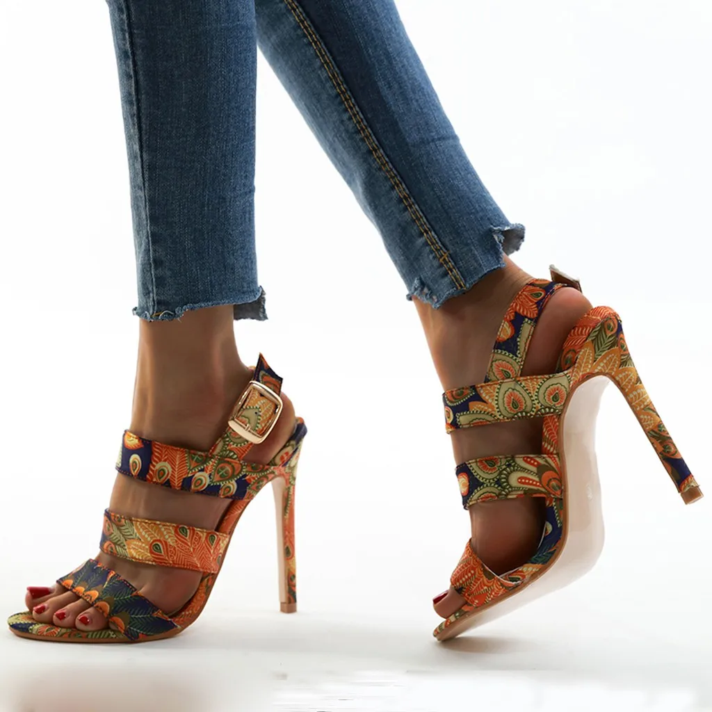 Women's Pointed Toe Sandals Stiletto High Heel Shoes Buckle Casual Pumps Sandal 2019 Spring Autumn New Simplicity Fashion |