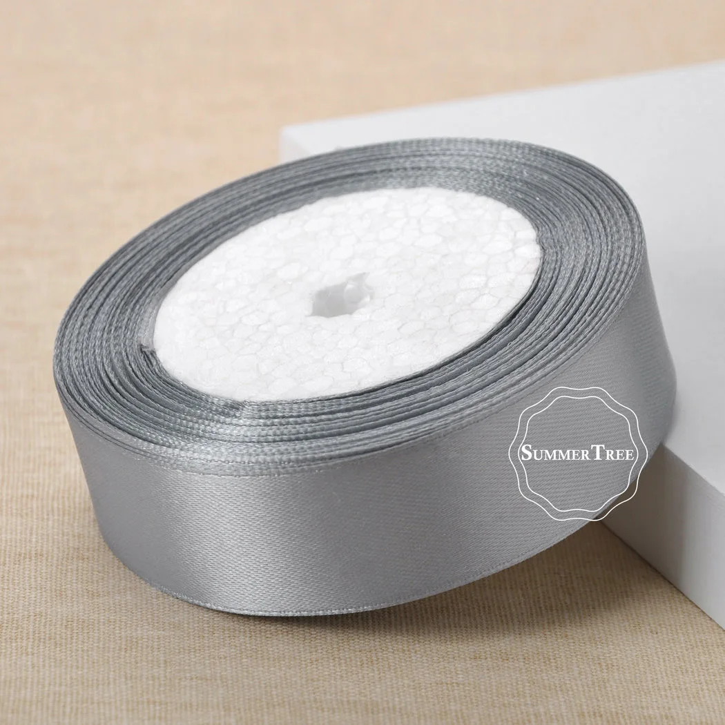 Атласная лента пояс Подарочный бант серый 25 ярдов 6 мм 10 15 38 50 для свадебной
