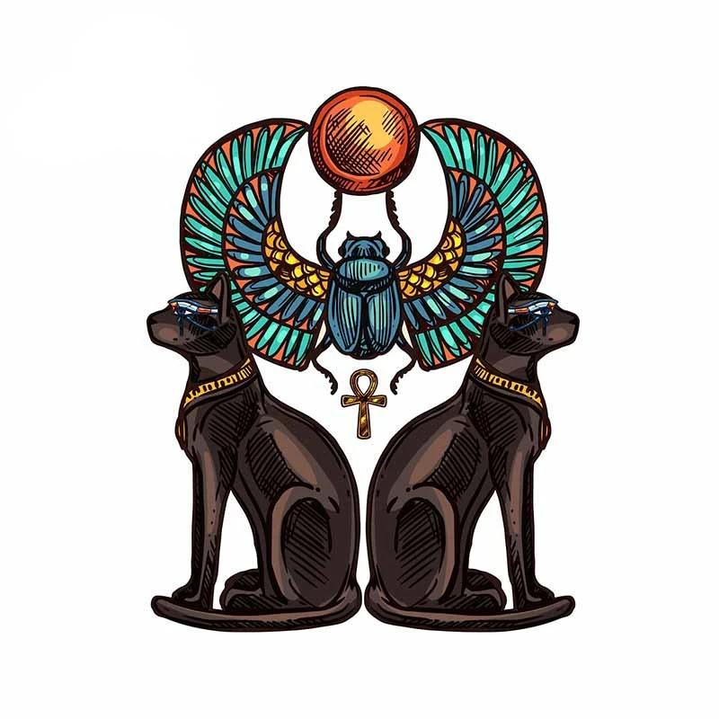 

for Egyptian Cat Anime Car Stickers Personality Waterproof Body for Car Assessoires Decal,15cm*12cm