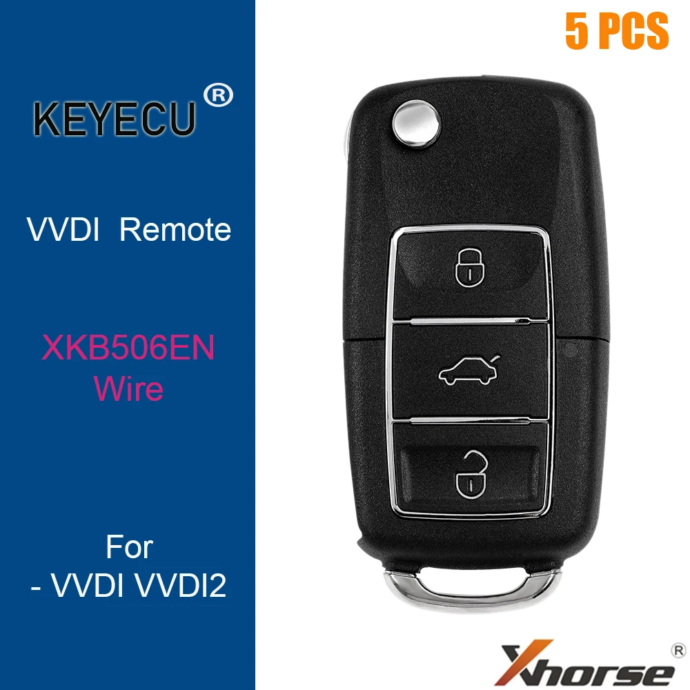KEYECU 5 шт. XHORSE английская версия XKB506EN для Volkswagen B5 универсальный дистанционный ключ