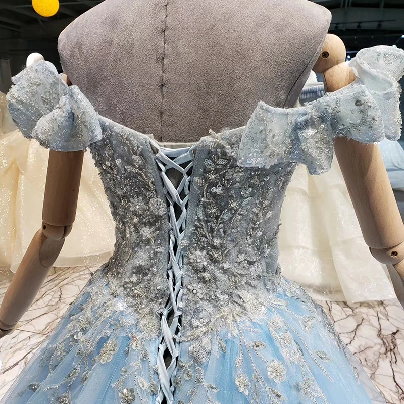 

HTL1138 light blue beauty pageant party dresses for girls princess cheap formal dress evening gown abito lungo cerimonia donna