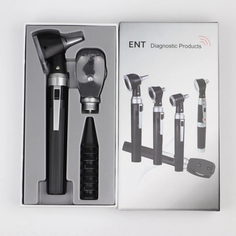 Профессиональный ENT диагностический комплект Портативный эндоскоп офтальмоскоп