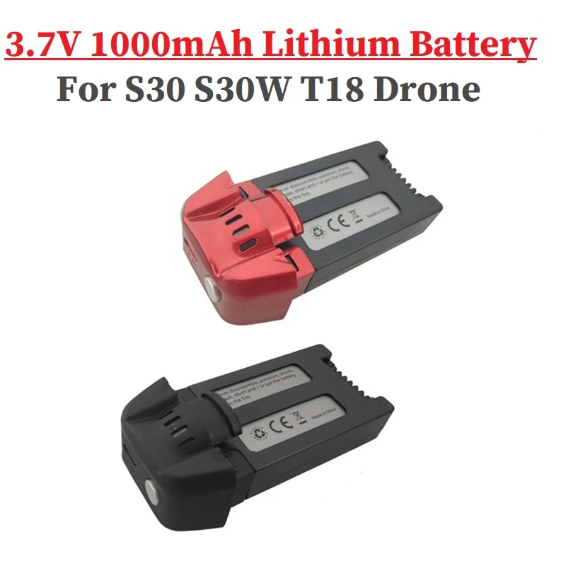 

Аккумулятор Lipo 3,7 в 1000 мАч с зарядным устройством для дрона SJRC S30 S30W T18, запасные части для квадрокоптера SJRC S30 S30W T18, батарея для дрона