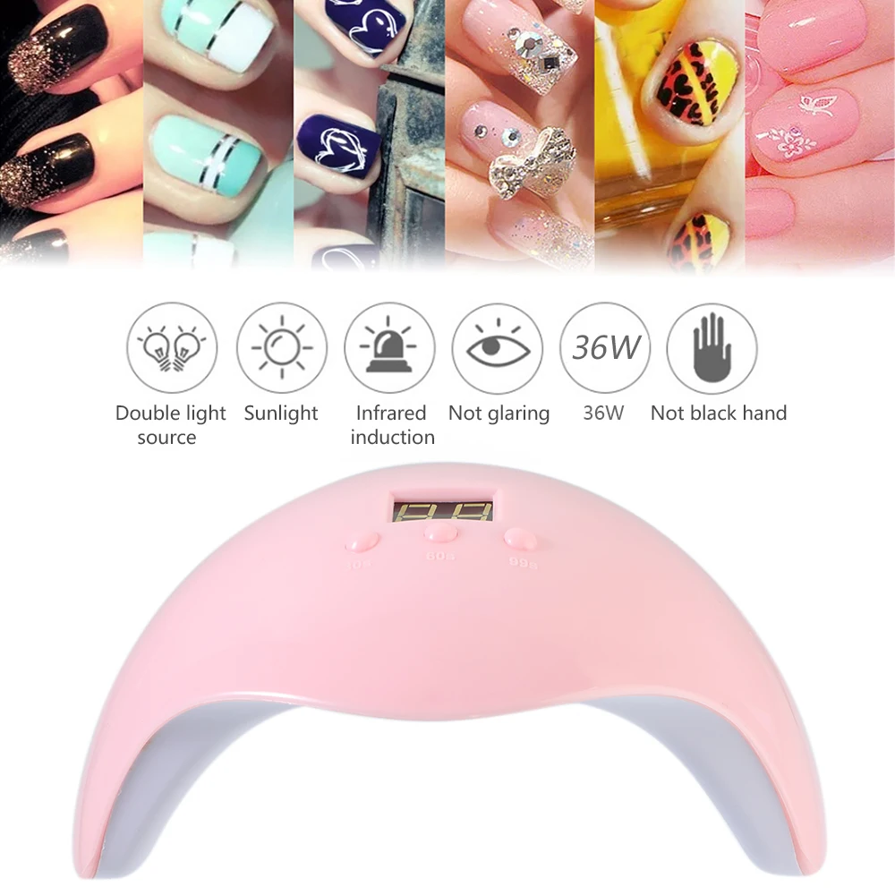 Светодиодный УФ лампа для сушки ногтей 36 Вт светодиодный белый светильник