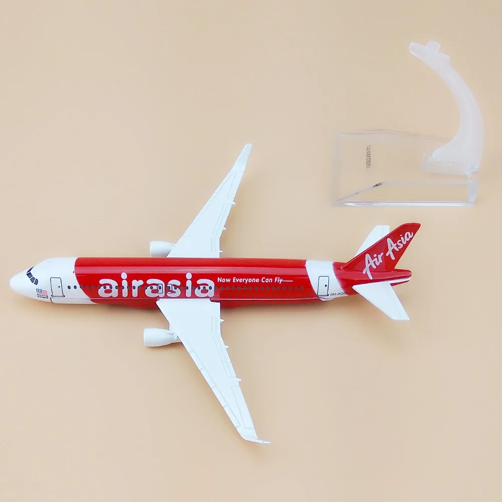 Сплав металла красный Air Asia Airlines A320 модель самолета Airbus 320 Airways Детские Подарки 16