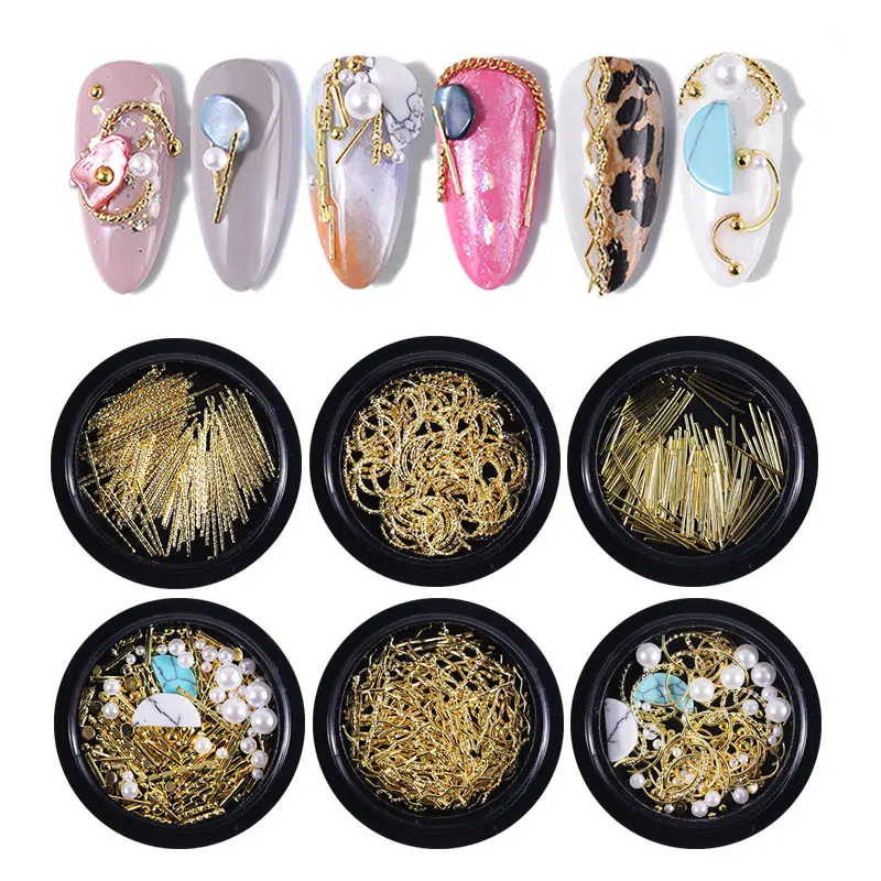 RBAN NAIL Gold камешки для дизайна ногтей Nail стразы маленькие нестандартные бусины 3D