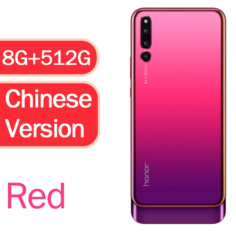 CN 8G 512G Red Honor Magic 2, смартфон, 6,39 дюймов, на весь экран, отпечаток пальца, четыре ядра, 3500 мАч, 6* камер, сотовый телефон - Цвет: CN 8G 512G Red