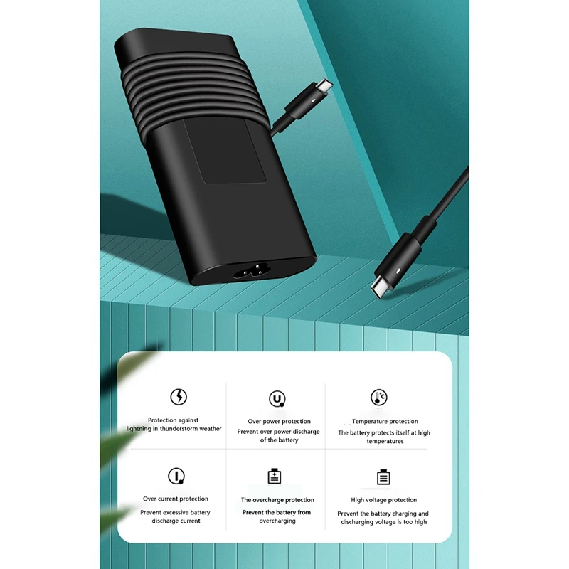 

130W 20V6.5A Laptop Charger Type-C 2.7M Power Adapter for DELL INSPIRON XPS M1710/2310/5160/9100 Series ( ALL )(US Plug)