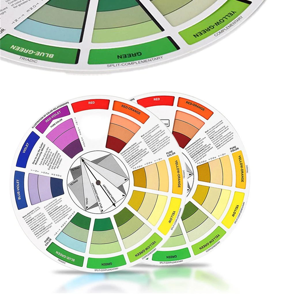 

Color Card Three-tier 12 Color Nail Art Guide Colour Wheel Ink Chart Palette Pigments Paper Board Portable 23.5cm