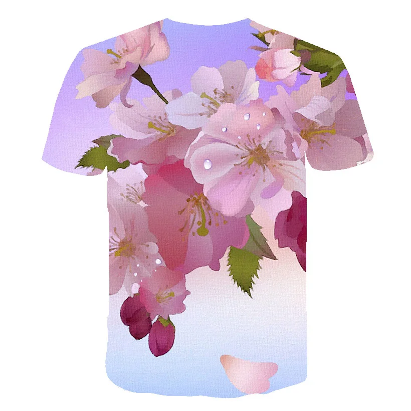 

Brand clothing 2021 New summer New style Fashion 3d T-shirt flowers plant Print Mens Womens Casual t shirt men clothing Tops